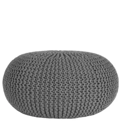 New Wohnen Skandi Pouf mit dunkelgrauem Strickstoff Bezug - Finaron