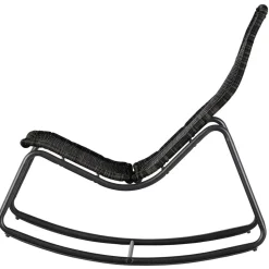 Outlet Wohnen Skandi Schaukelstuhl aus Kunstrattan in Schwarz - Vurgos