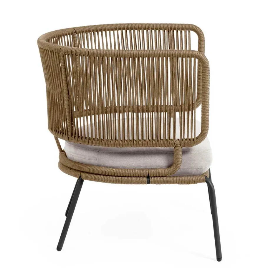 Discount Wohnen Skandi Sessel aus Geflecht Kordel in Beige - Suvacol (2er Set)