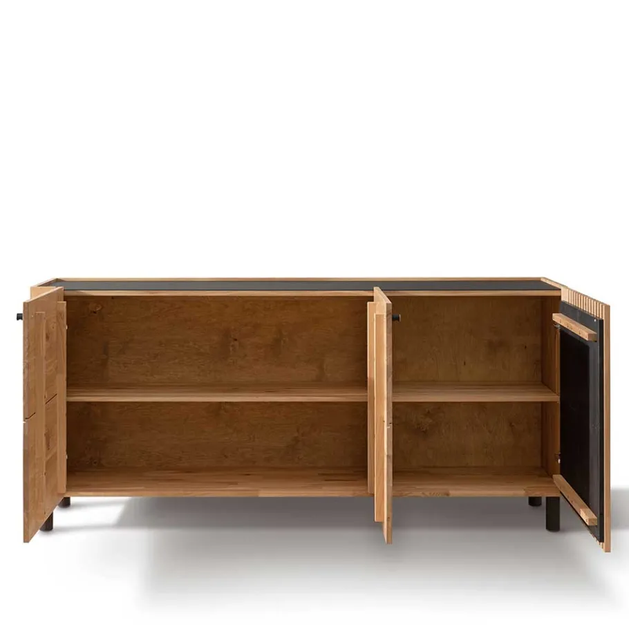 New Wohnen Skandi Sideboard aus Wildeiche massiv - Valouis