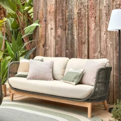 Hot Wohnen Skandi Sofa aus Kordel in Dunkelgrün - Pluto