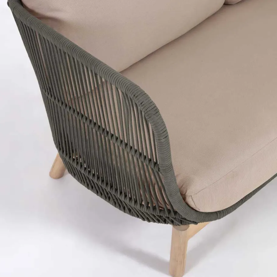 Hot Wohnen Skandi Sofa aus Kordel in Dunkelgrün - Pluto