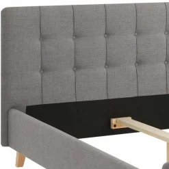 Sale Wohnen Skandi Stoffbett in Grau mit Holzbeinen - Bekunion