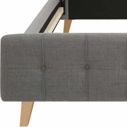 Sale Wohnen Skandi Stoffbett in Grau mit Holzbeinen - Bekunion