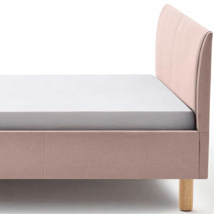 Discount Wohnen Skandi Stoffbett in Rosa - Gabrun