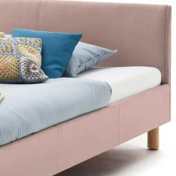 Discount Wohnen Skandi Stoffbett in Rosa - Gabrun