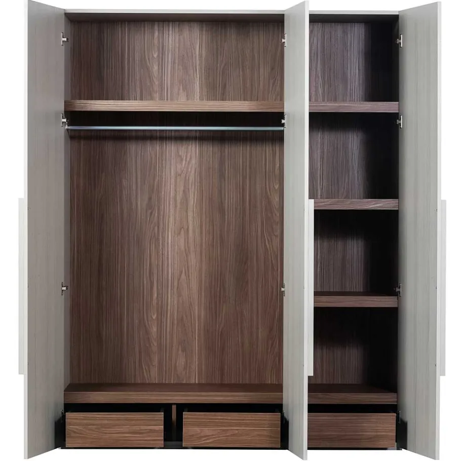 Best Wohnen Skandi 3-türiger Schlafzimmerschrank in Grau - Rochella