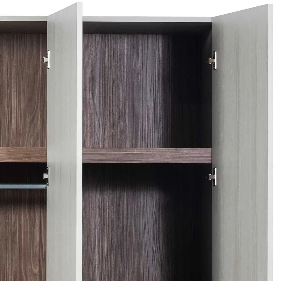 Best Wohnen Skandi 3-türiger Schlafzimmerschrank in Grau - Rochella