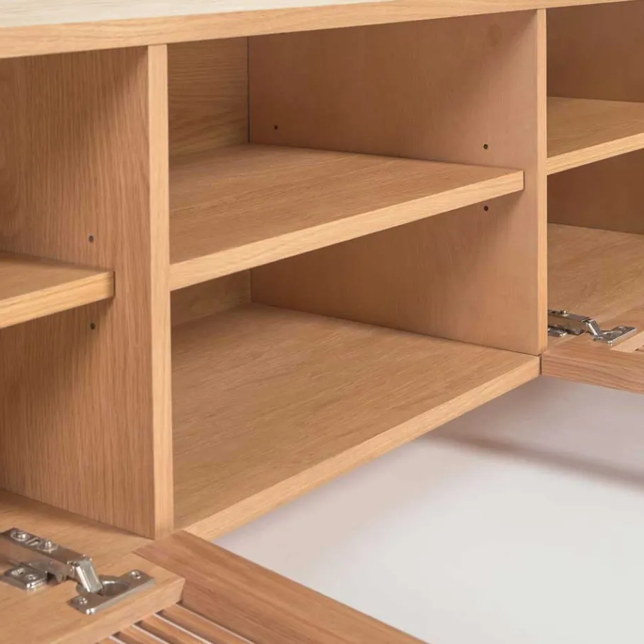 Best Wohnen Skandi TV Lowboard mit Lamellen Klapptüren - Azuro