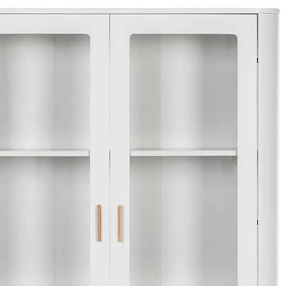 Sale Wohnen Skandi Vitrine in Weiß und Eiche Natur - Yarisis