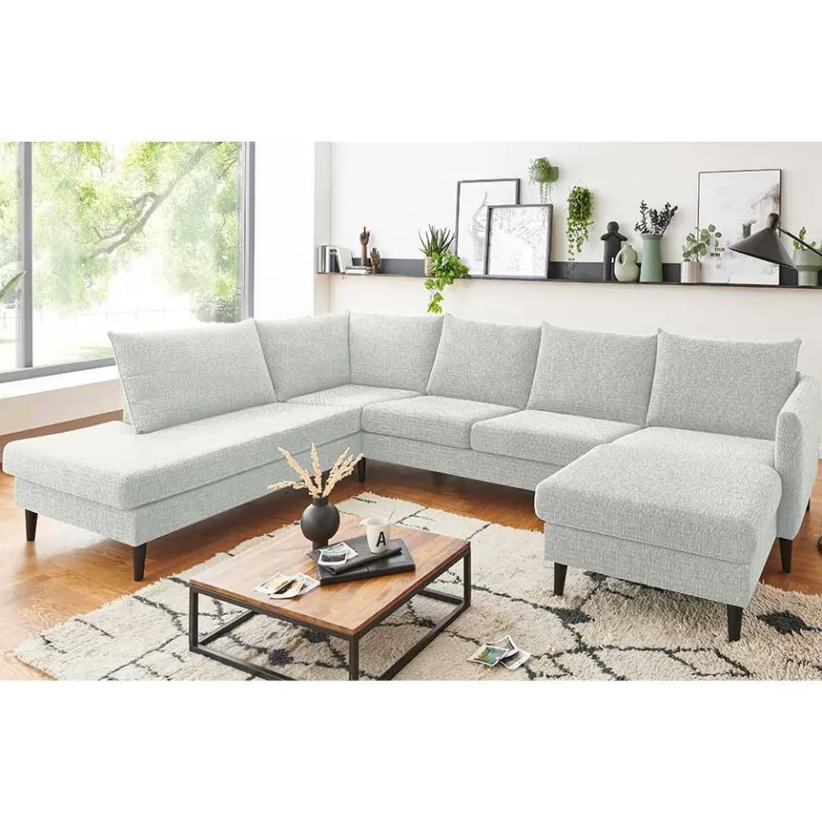 New Wohnen Skandi Wohnlandschaft in U-Form - offwhite - Udessa