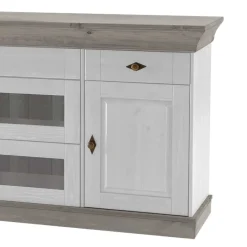 Outlet Wohnen Skandinavisches Sideboard Mirandesca in Weiß Grau