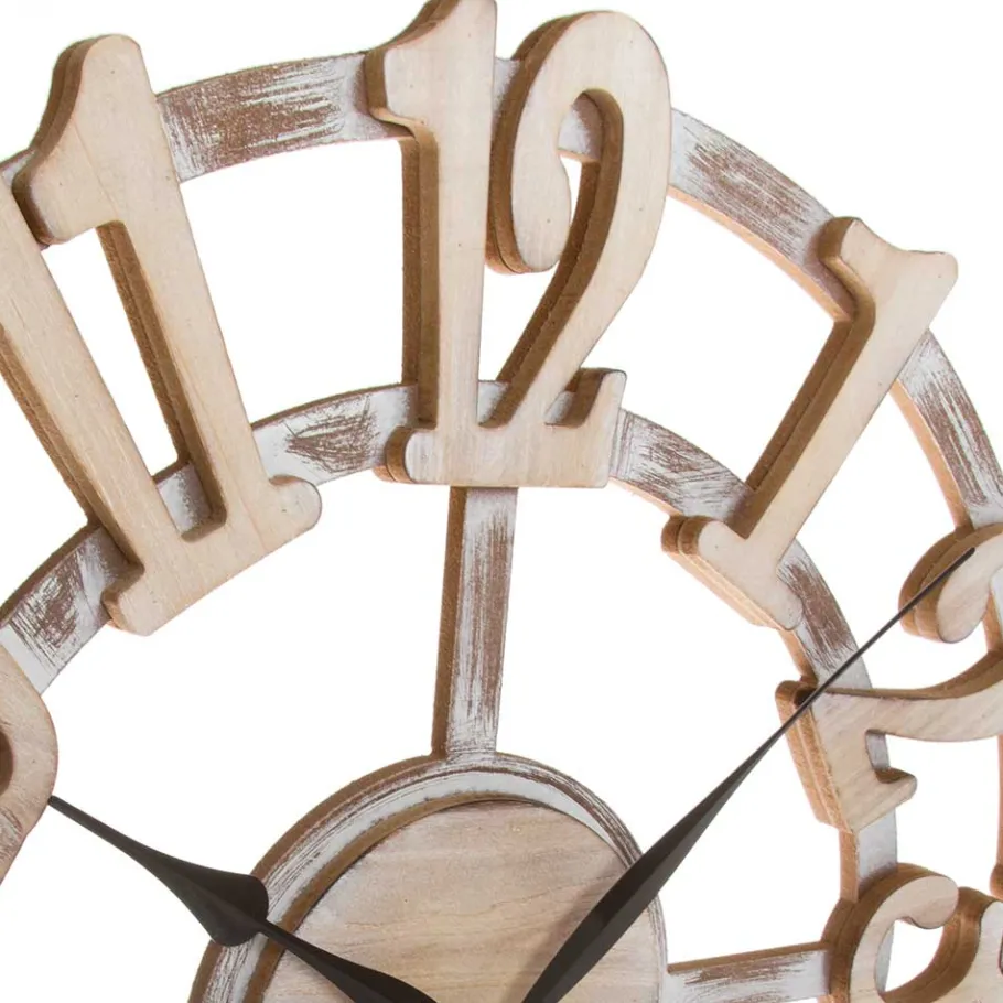 Wohnen Skelett Design Wanduhr in White Wash - Herri