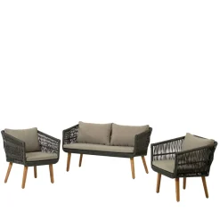 Online Wohnen Sofa & Sessel aus Kordel-Geflecht - Lagoas (dreiteilig)