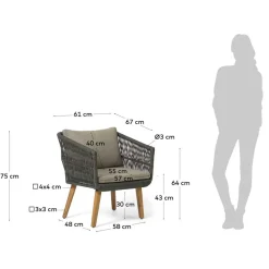 Online Wohnen Sofa & Sessel aus Kordel-Geflecht - Lagoas (dreiteilig)