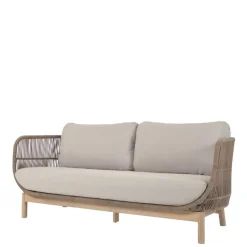 Discount Wohnen Sofa aus Kordel Geflecht & Holz mit Polster - Calivias