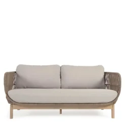 Discount Wohnen Sofa aus Kordel Geflecht & Holz mit Polster - Calivias