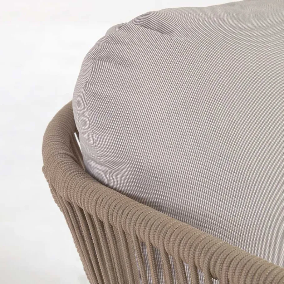 Discount Wohnen Sofa aus Kordel Geflecht & Holz mit Polster - Calivias