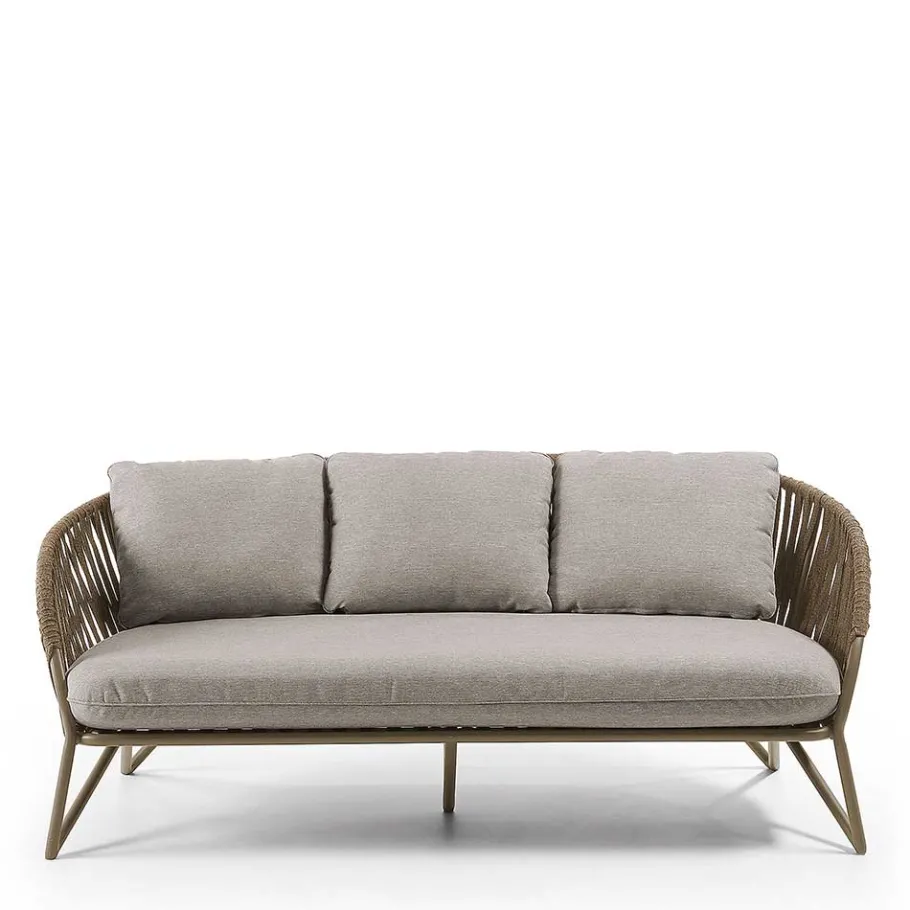 Clearance Wohnen Sofa aus Seilgeflecht in Hellbraun & Beige - Jadnea