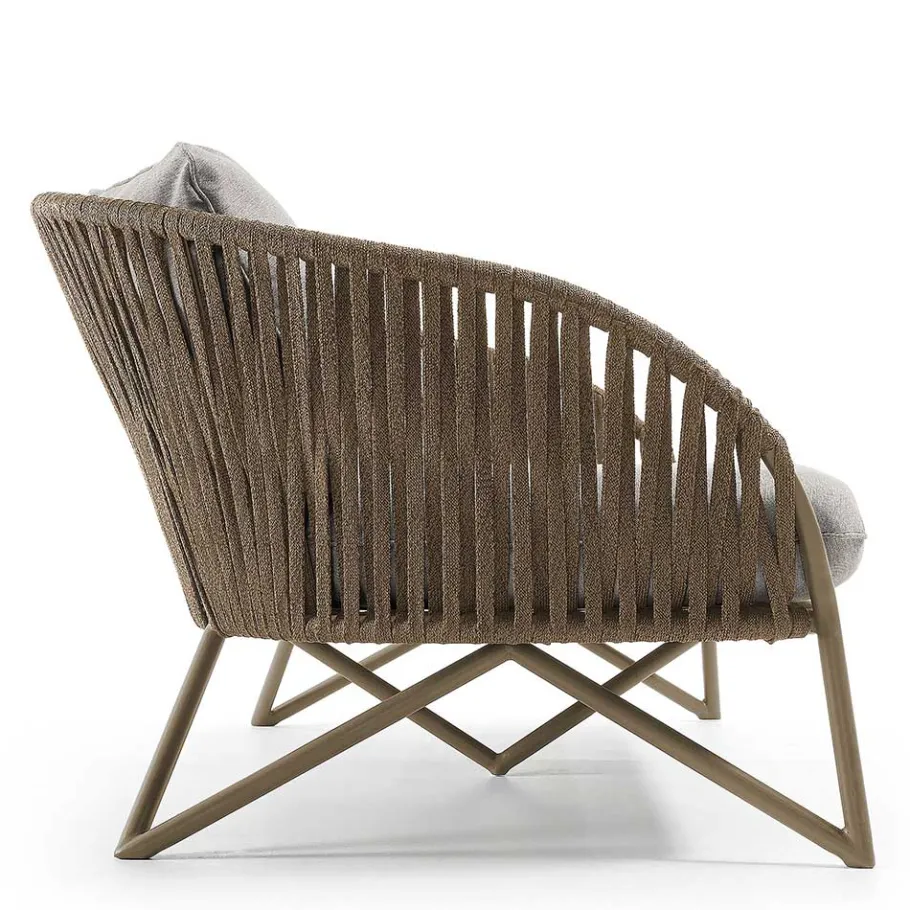 Clearance Wohnen Sofa aus Seilgeflecht in Hellbraun & Beige - Jadnea