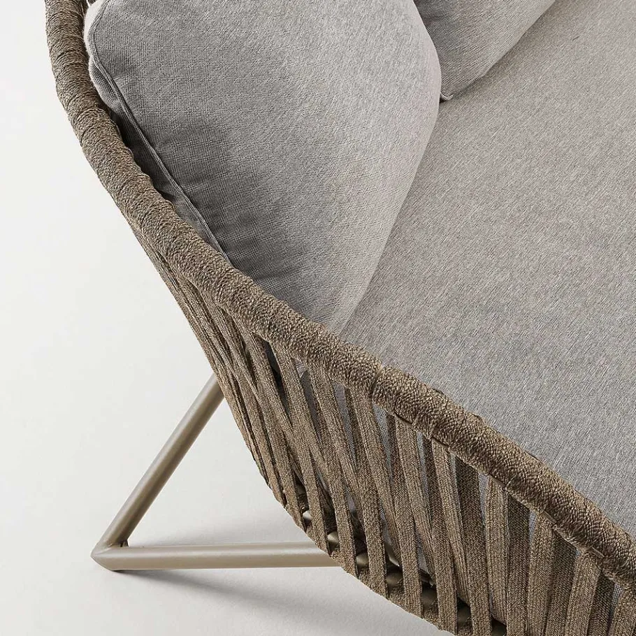 Clearance Wohnen Sofa aus Seilgeflecht in Hellbraun & Beige - Jadnea