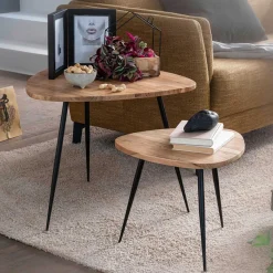 New Wohnen Sofa Beistelltische mit 3-Fußgestell - Hectos (zweiteilig)