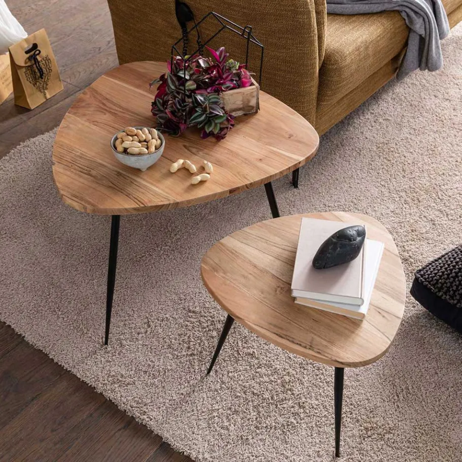New Wohnen Sofa Beistelltische mit 3-Fußgestell - Hectos (zweiteilig)
