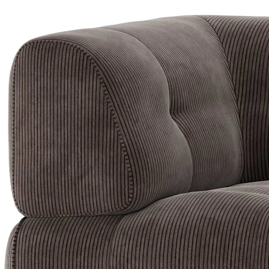 Online Wohnen Sofamodul Ecke als Einsitzer in Graubraun Cord - Vita
