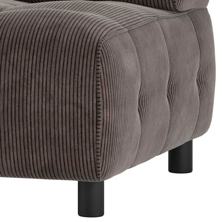 Online Wohnen Sofamodul Ecke als Einsitzer in Graubraun Cord - Vita