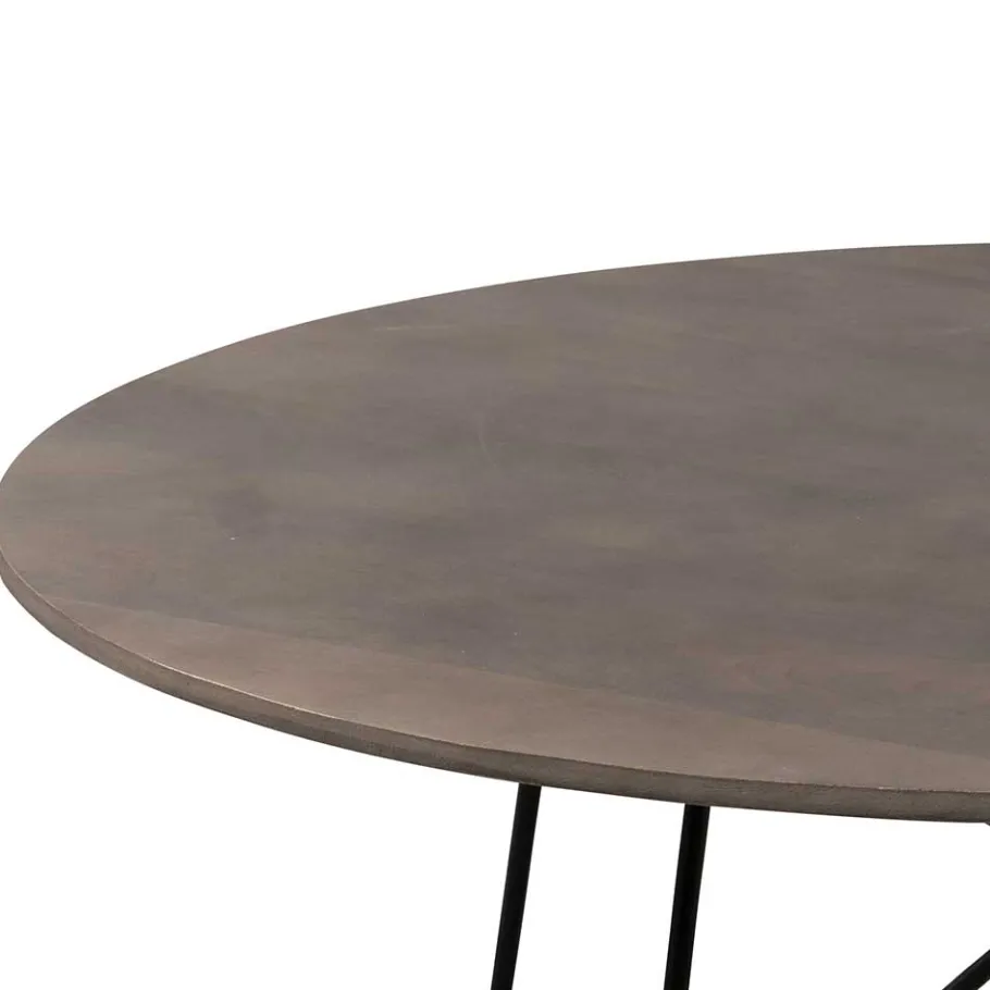 Discount Wohnen Sofatisch aus Mangobaum Massivholz in Mattsilber - Dosa