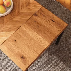 Wohnen Sofatisch aus Wildeiche mit Stahlgestell - Kerfa