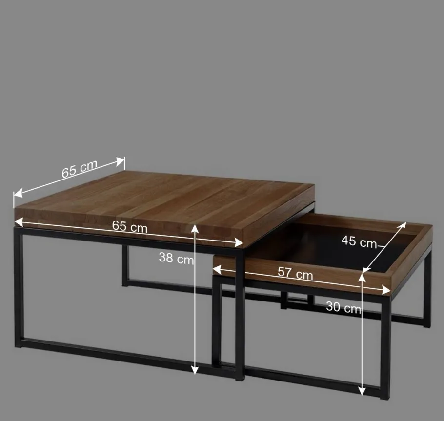 Clearance Wohnen Sofatisch Duo untereinander stellbar - Sandja (zweiteilig)
