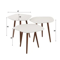 Outlet Wohnen Sofatisch Kombi aus Marmorkomposit - Percos (dreiteilig)