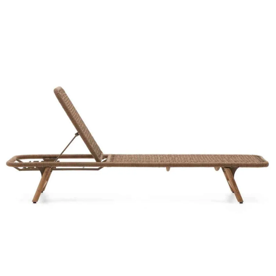 New Wohnen Sonnenliege aus Kordelgeflecht in Beige - Draguno