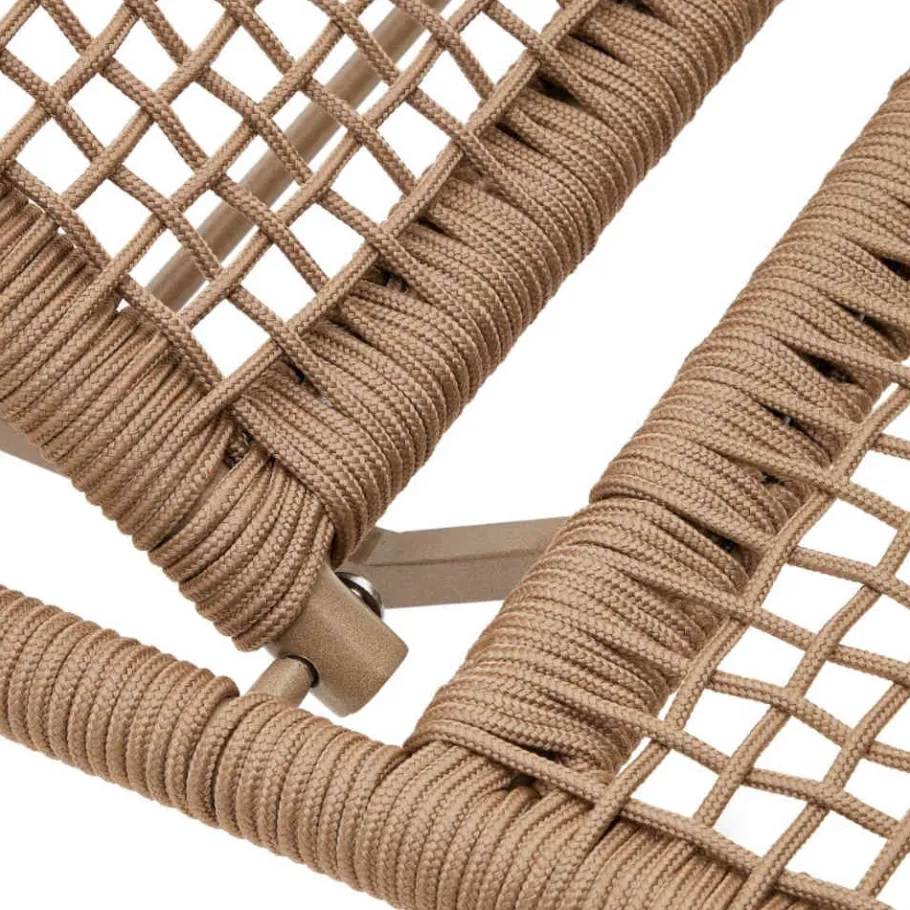 New Wohnen Sonnenliege aus Kordelgeflecht in Beige - Draguno