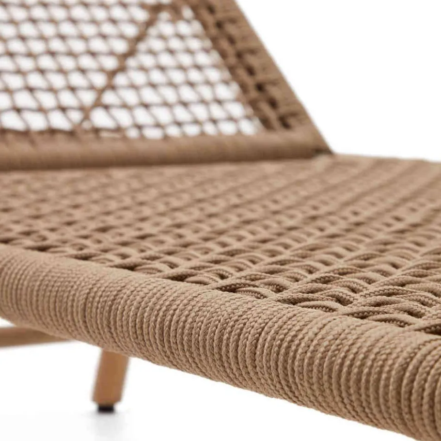 New Wohnen Sonnenliege aus Kordelgeflecht in Beige - Draguno