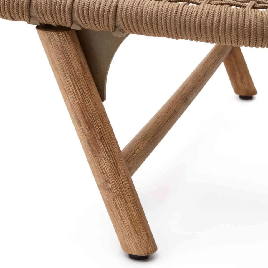 New Wohnen Sonnenliege aus Kordelgeflecht in Beige - Draguno