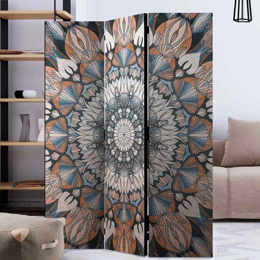 Best Wohnen Spanische Trennwand mit Mandala Motiv bedruckt - Waykiko