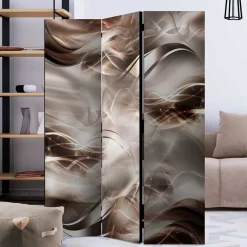 Hot Wohnen Spanische Wand in Braun & Hellgrau bedruckt - Dennja
