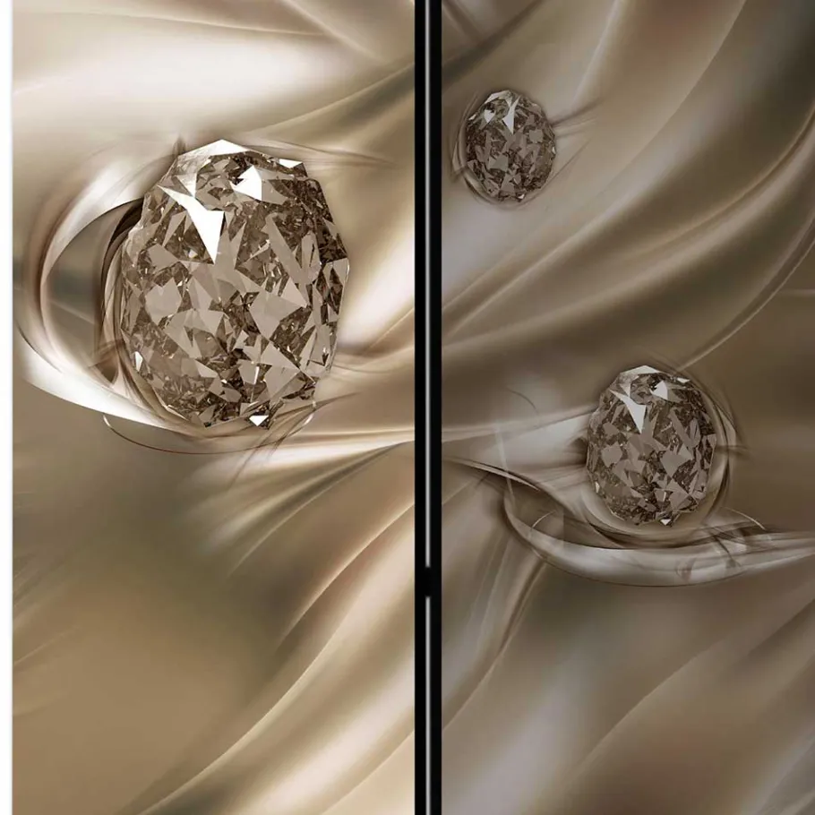 Clearance Wohnen Spanische Wand mit Diamanten Motiv in Braun Grau - Lessima