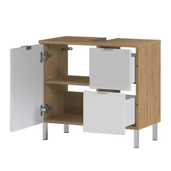 Sale Wohnen Spiegel & Beckenschrank in Weiß Glanz - Narilos (zweiteilig)