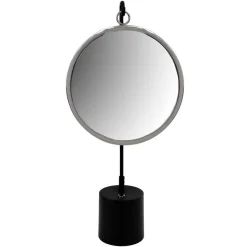 Outlet Wohnen Spiegel mit Ständer in Silber und Schwarz - Fraduno