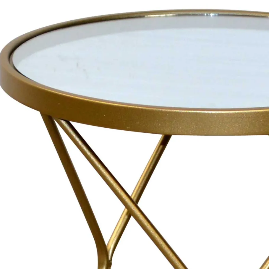 Clearance Wohnen Spiegelglas Beistelltisch mit runder Platte - Loregrema