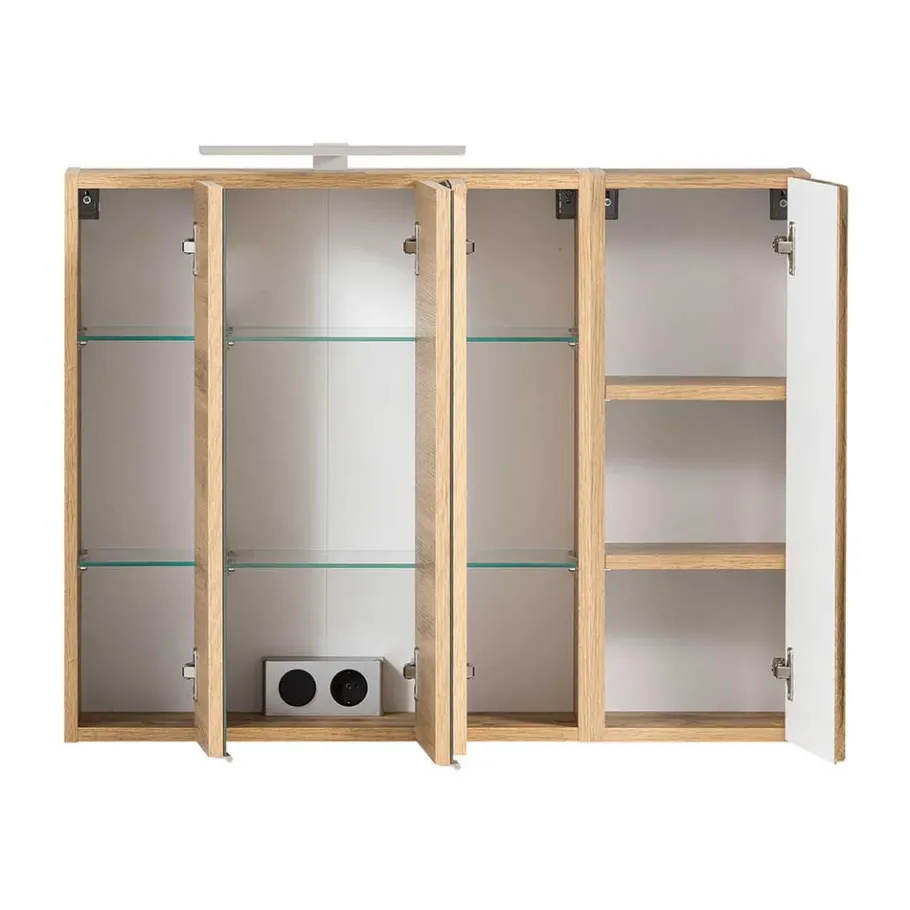 Best Wohnen Spiegelschrank 4-türig & Unterbeckenschrank - Mia (zweiteilig)