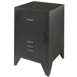 New Wohnen Spind Optik Nachtschrank in Schwarz - Estebal