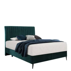 Outlet Wohnen Springboxbett in Petrol Blau Stoff - Custon