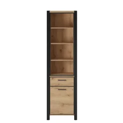 Outlet Wohnen Standregal in Wildeiche NB & Schwarz - Zavorra