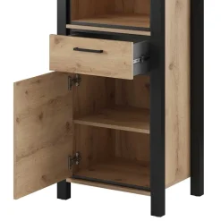 Outlet Wohnen Standregal in Wildeiche NB & Schwarz - Zavorra