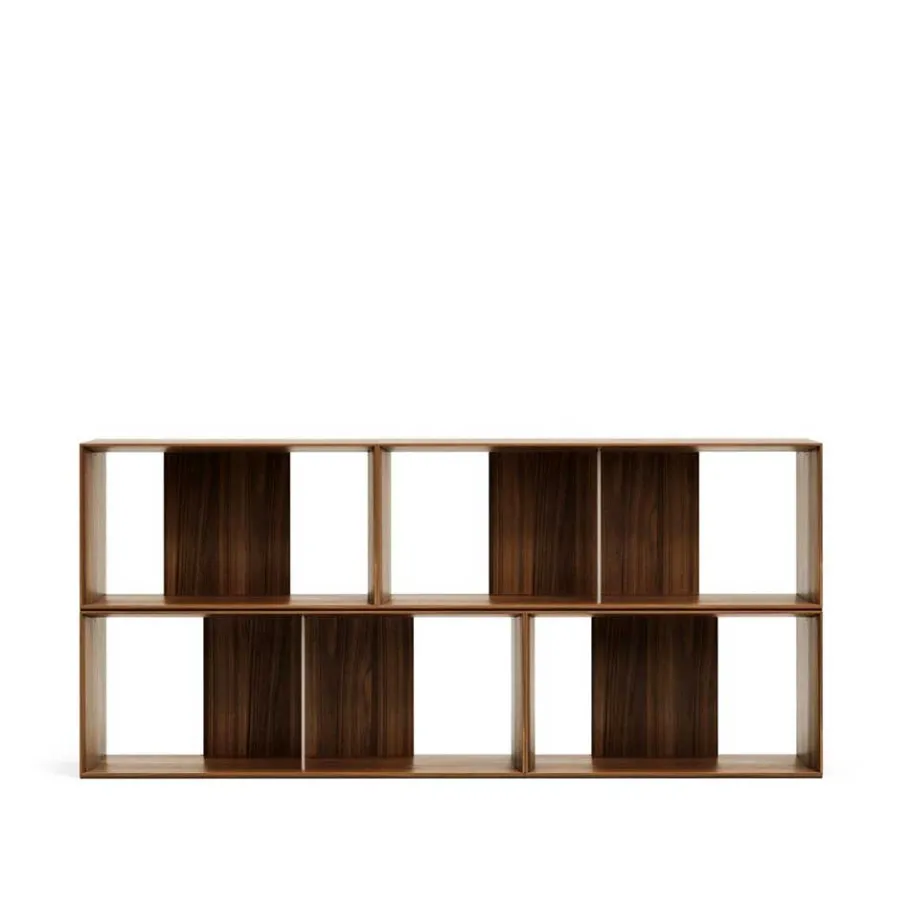New Wohnen Standregal Module Set in Nussbaum - Jaitur (vierteilig)