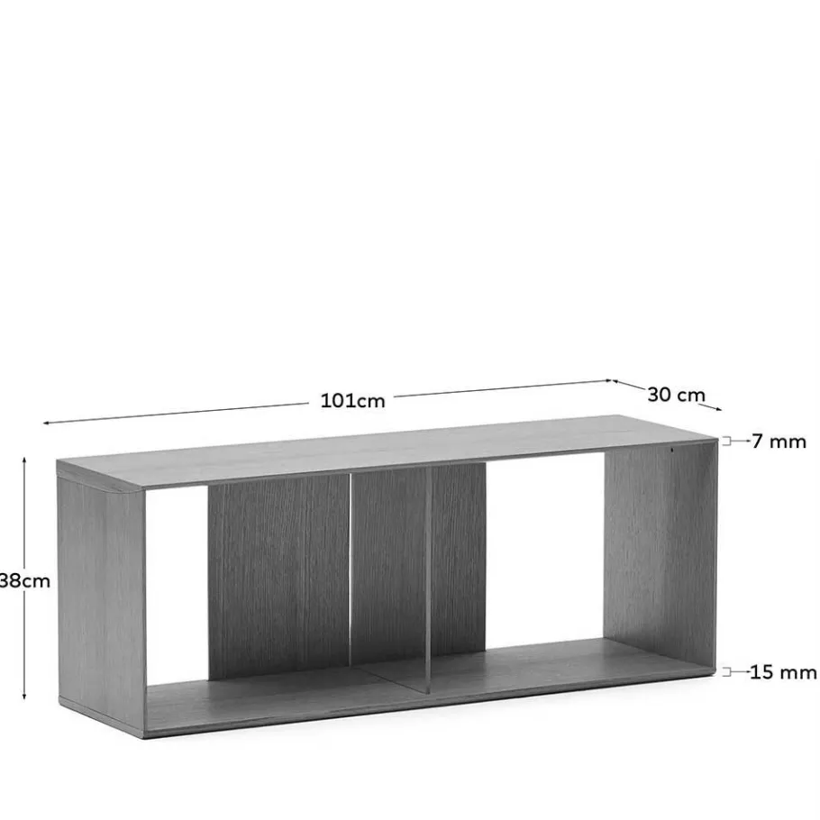 New Wohnen Standregal Module Set in Nussbaum - Jaitur (vierteilig)